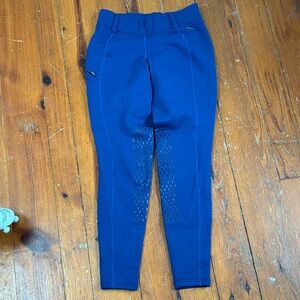 Kerrits Fleece Blue Riding Pants Silicon Knee Patch Grip Large